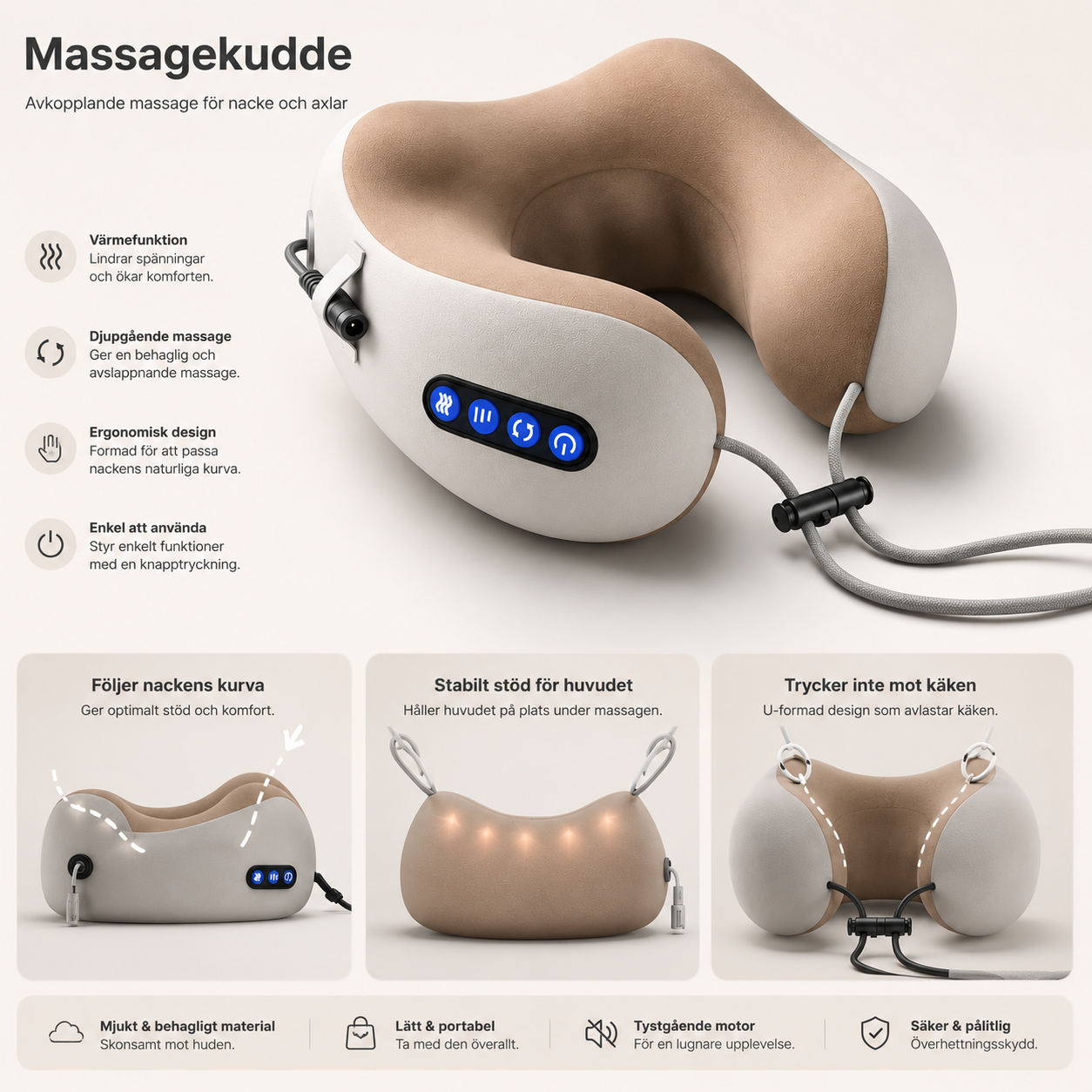 Massagekudde för nacke – Slappna av på 15 minuter