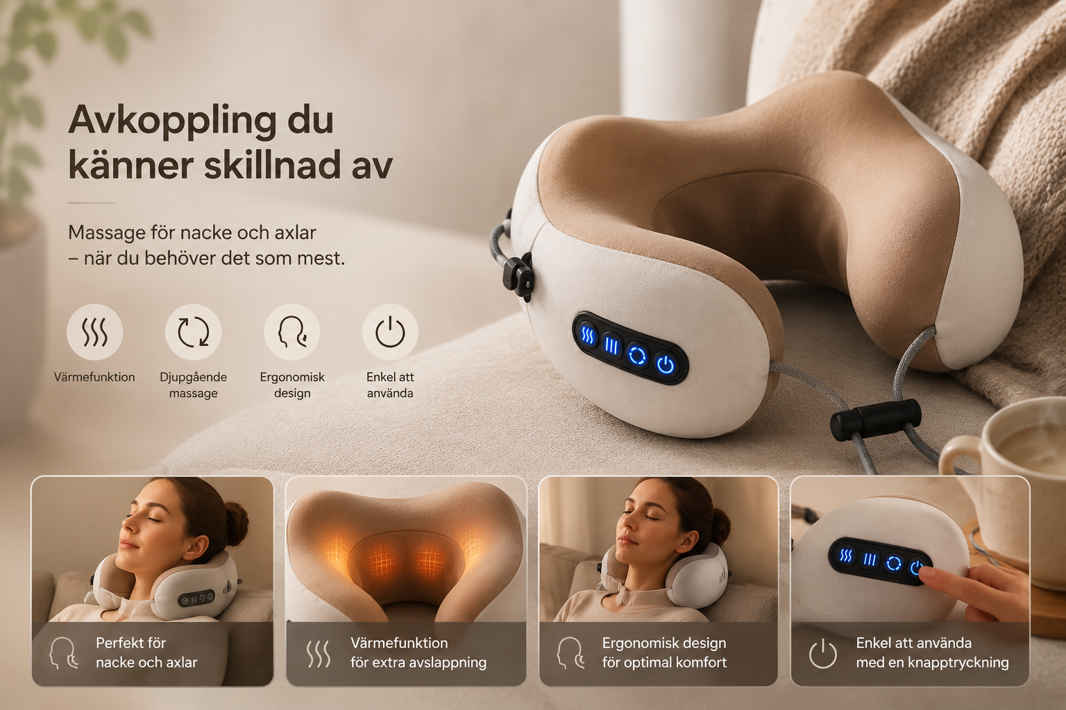 Massagekudde för nacke – Slappna av på 15 minuter